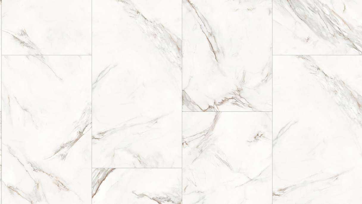 Gerflor Klick Vinyl Rigid - Creation 55 Clic Acoustic White Marble | Impact sound insulation integrated (61261743)