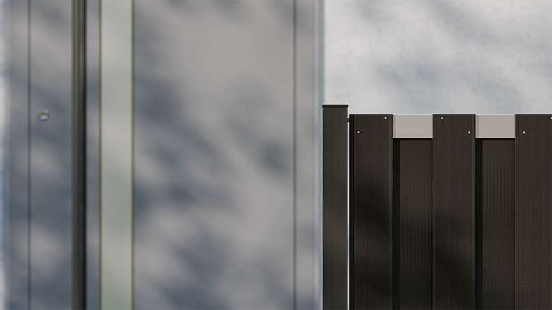 planeo Gardence Premade - BPC garden fence front garden fence anthracite with EV1 silver crossbar 180 x 90cm