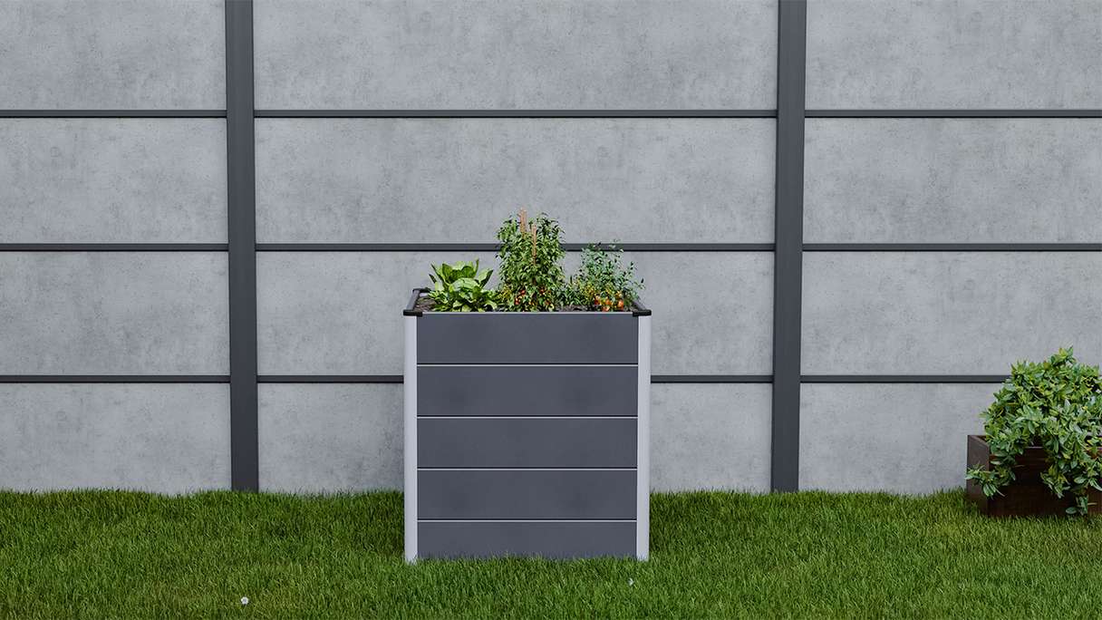 planeo BPC raised bed Cube - anthracite | DB703 70 x 70 x 75 cm