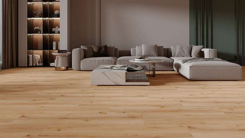 planeo Rigid Click Vinyl - HOMEtec Pro 50 IXPE Harmony Brown Oak | Impact sound insulation integrated (RP-E50-3)