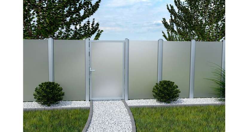 planeo Ambiente - glass privacy screen upright satin 90 x 180 cm