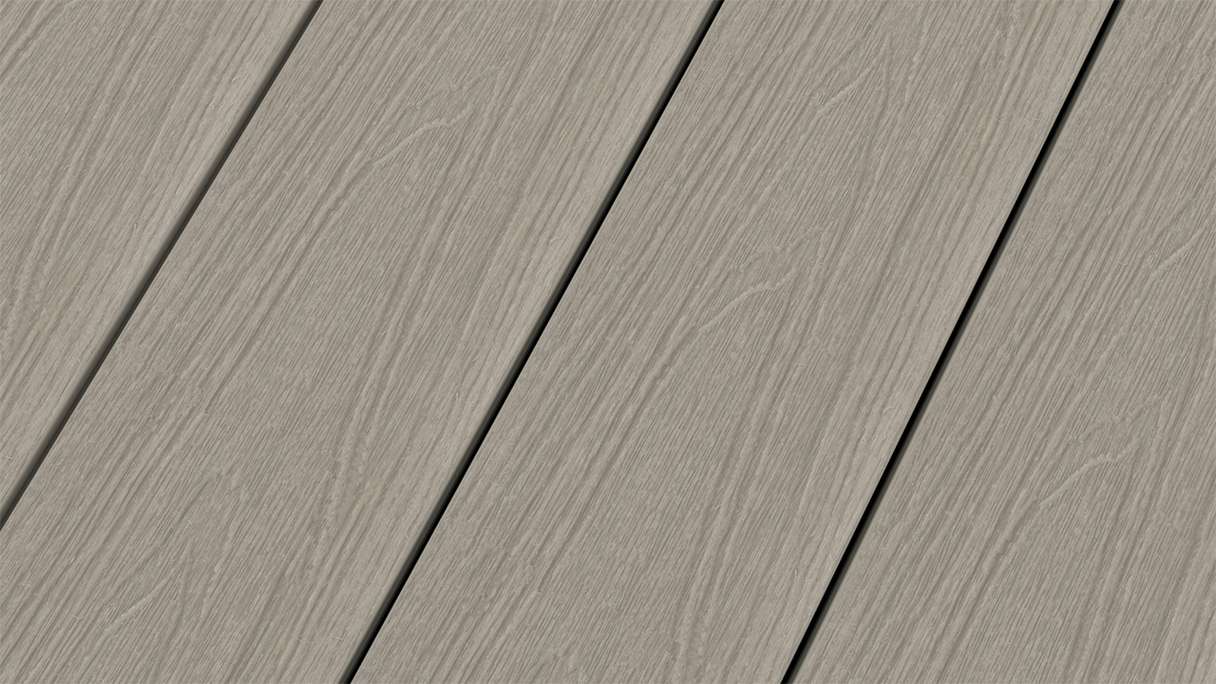 planeo WOODLine Nature - WPC CoEx coated decking board hollow chamber - light grey 3m textured/smooth brushed