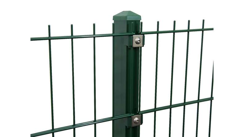 Fence post type P moss green for double bar fence