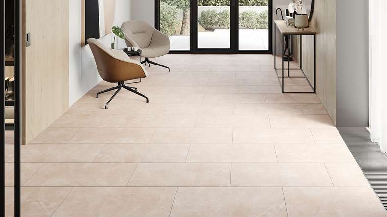 planeo Rigid click vinyl - Stone Botticino light Matt | Impact sound insulation integrated (100P2911MT)