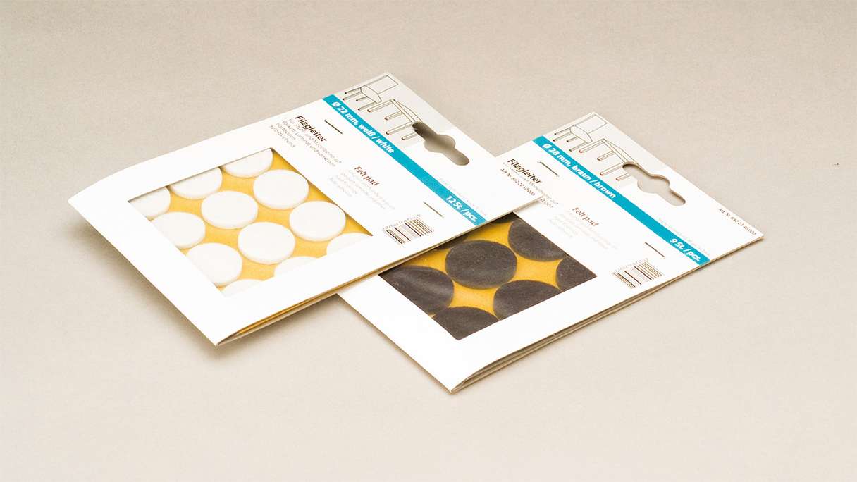 planeo felt glides self-adhesive brown 22 mm 12 pieces
