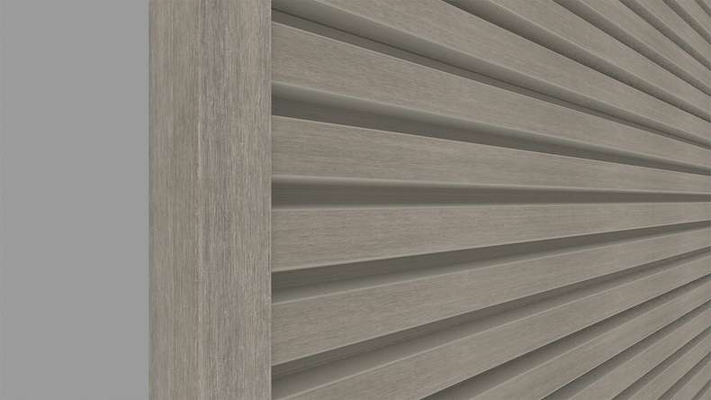 planeo LINEA – Aluminium CoEx end profile, light grey, 3000 x 74 x 61 mm