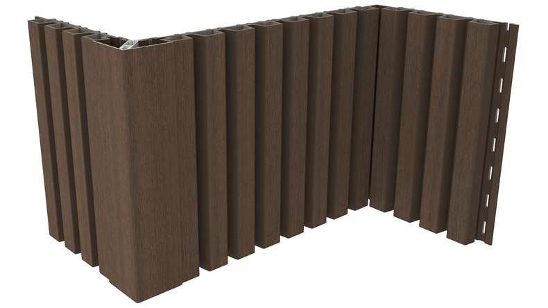 planeo LINEA Slim – WPC CoEx cladding, Ipe Brown, 2900 x 215 mm