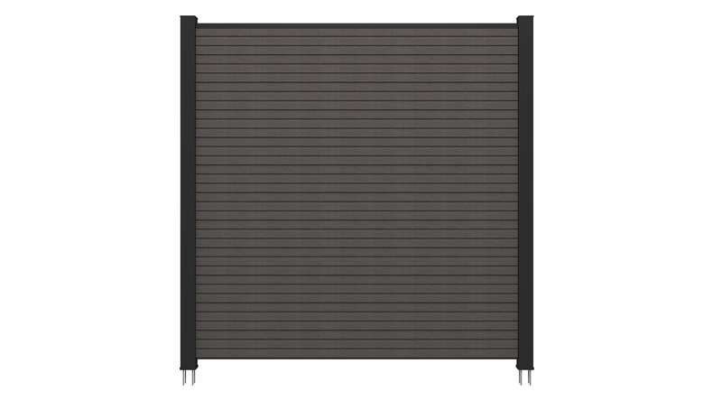 planeo LINEA - WPC CoEx Rhombus plug-in fence dark grey 176 x 183