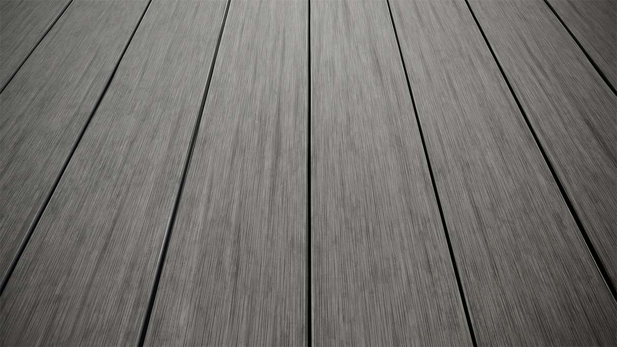 planeo AntikWood WPC decking board solid - Stone grey 3m antique aged