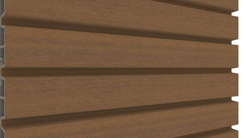 planeo LINEA Wide – WPC CoEx cladding, Burma Teak, 2900 x 181 mm
