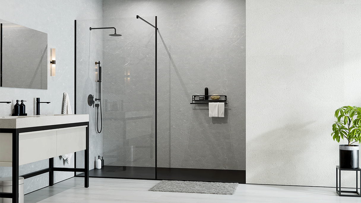 planeo SPC wall cladding – CeraRock Tile Concrete Light XL 280 x 117.5 cm