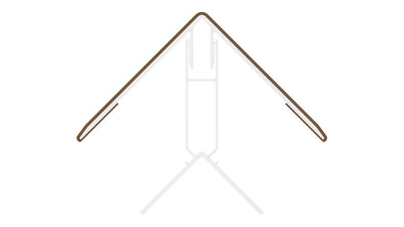 planeo LINEA – Aluminium CoEx external corner profile, Burma Teak, 3000 x 66 x 66 mm