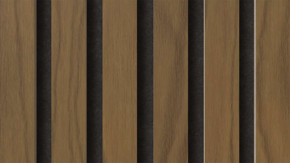 planeo acoustic panels - walnut 2480 x 600 x 21.5 mm | fire-retardant