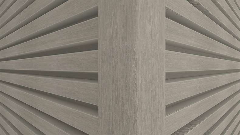 planeo LINEA Slim – WPC CoEx cladding, light grey, 2900 x 215 mm