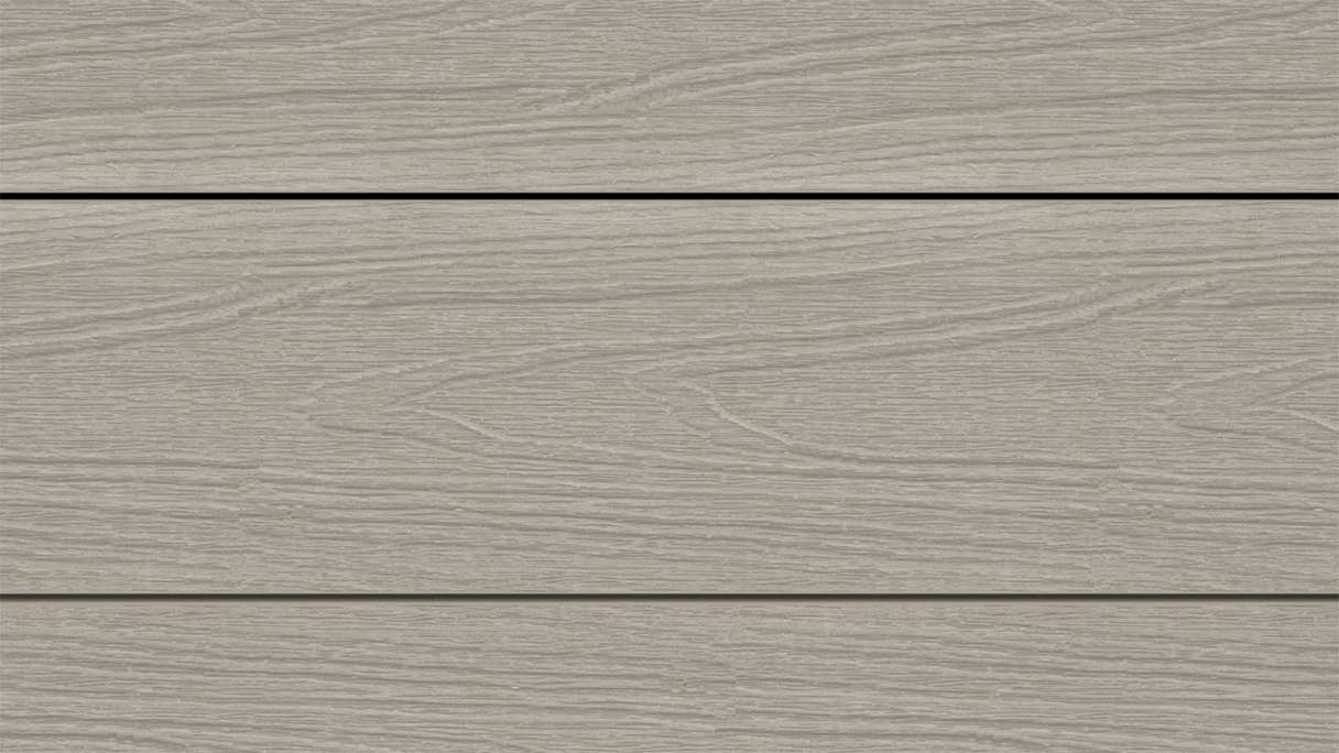 planeo WOODLine Nature - WPC CoEx coated decking board hollow chamber - light grey 3m textured/smooth brushed