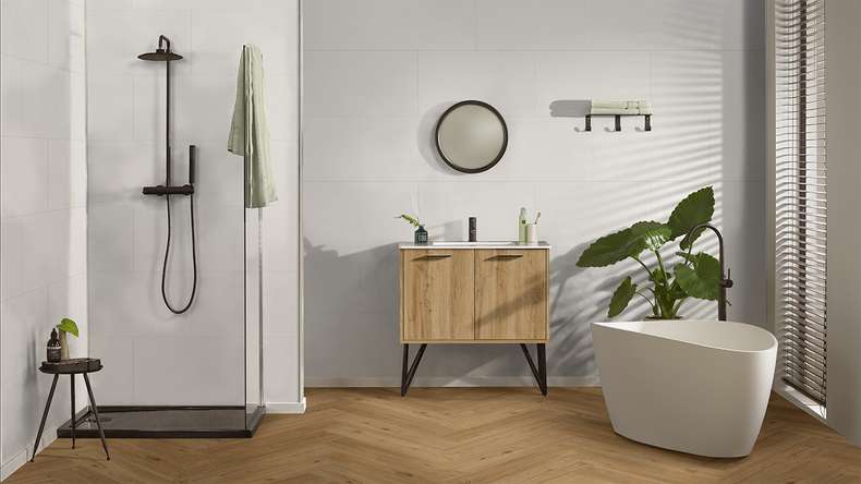 planeo StrongWall - Plastic wall panelling White 65 x 37.5 cm