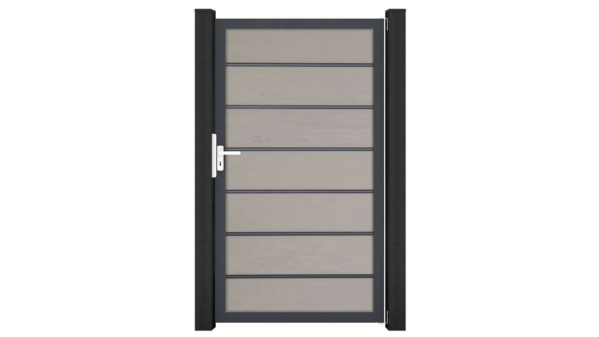 planeo Solid Grande - Premium door Bi-Color white with anthracite aluminium frame