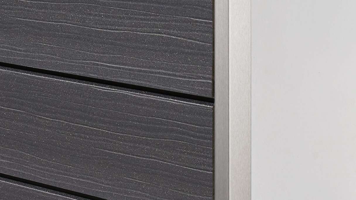 planeo Fassado - WPC rhombus strip facade cladding Prime basalt grey