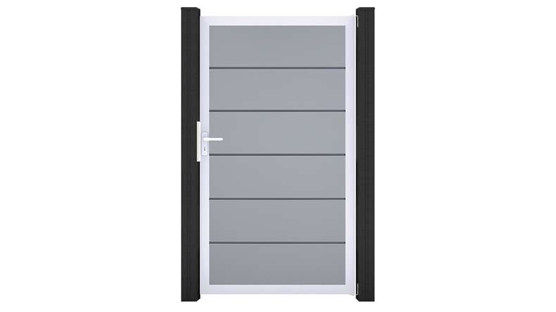 planeo Gardence Simply Premium - PVC universal door silver-grey with aluminium frame in silver | EV1 100 x 180 cm