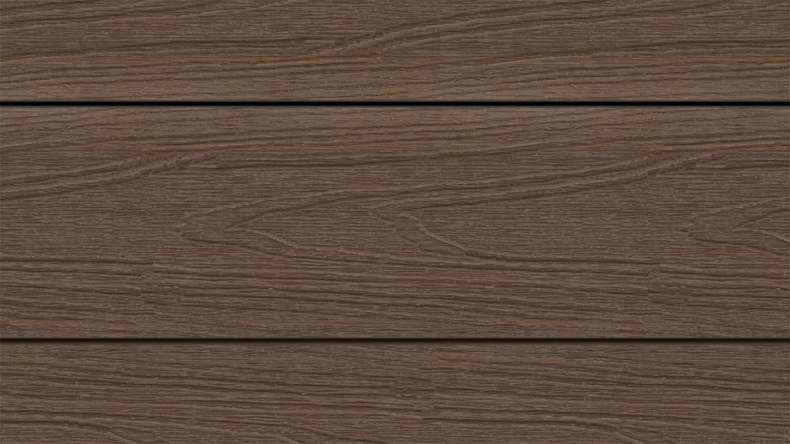 planeo WOODLine Nature - WPC CoEx coated decking board hollow chamber - Ipe Brown 3m textured/smooth brushed