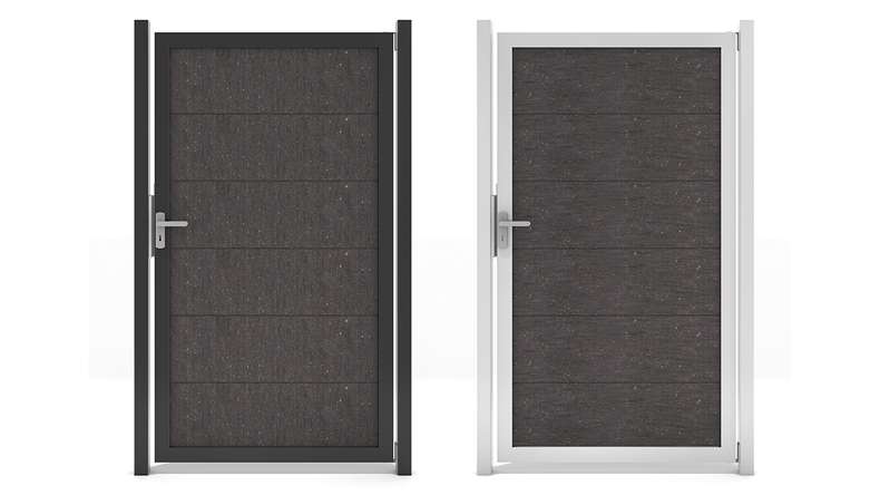 planeo Gardence Guard – BPC Universal Gate, Anthracite Grey with Aluminium Frame, 100 x 180 x 4 cm