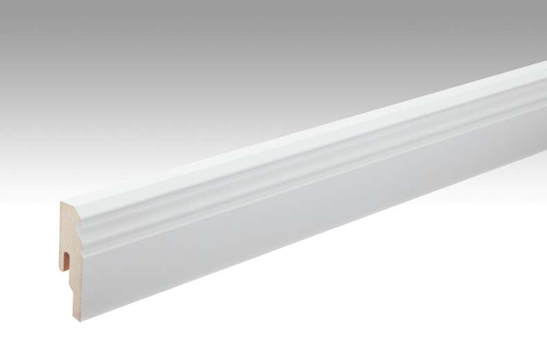 MEISTER skirting boards Uni white glossy DF 324 - 2380 x 60 x 18 mm (200000-2380-00324)
