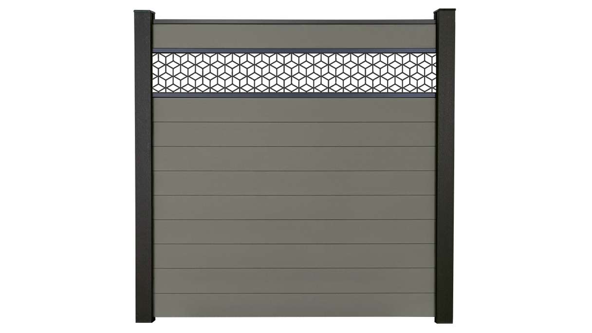 planeo Gardence Strong - BPC plug-in fence Cube Grey 180 x 180 cm