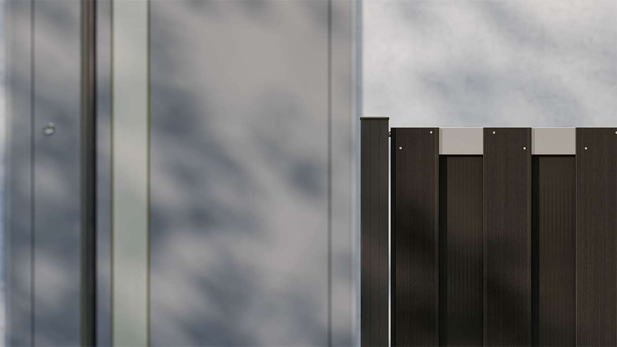 planeo Gardence Premade - BPC garden fence front garden fence anthracite with EV1 silver crossbar 180 x 90cm