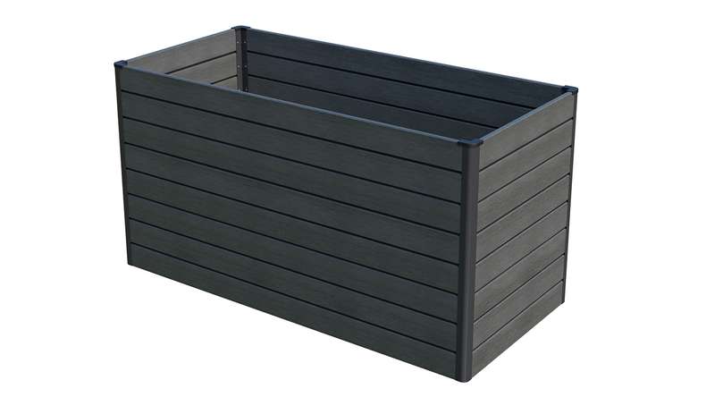 planeo BPC-Rhombus raised bed rectangle - stone grey co-ex. 150 x 70 x 79 cm
