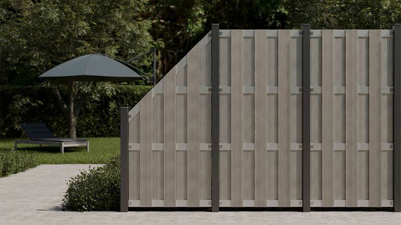 planeo prefabricated fence - upright Bi-Color Sand 84.3 x 180cm