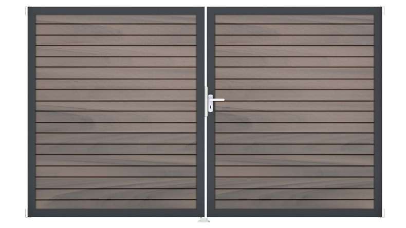 planeo Gardence Rhombus door - DIN right 2-leaf Bi-Color co-ex with anthracite aluminium frame