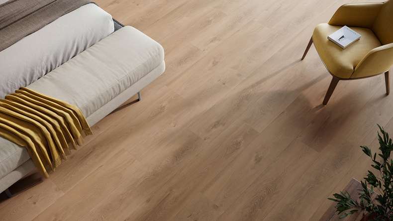 planeo Rigid Click Vinyl - HOMEtec Pro 50 IXPE Harmony Brown Oak | Impact sound insulation integrated (RP-E50-3)