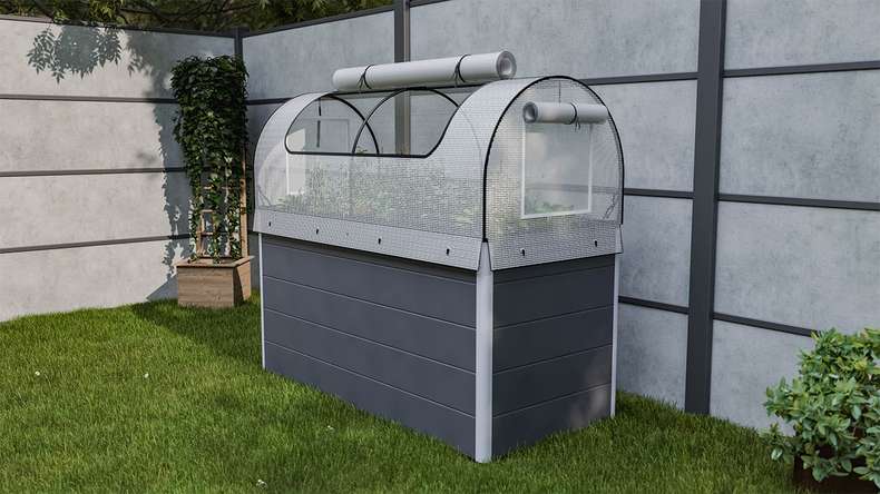 planeo Raised Bed Top Net PE - White 149.9 x 69.4 x 62 cm