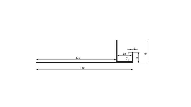 planeo aluminium connection profile - AN 21mm mounting 3000mm length aluminium-natural