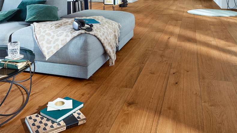 MEISTER Lindura wood flooring HD 400 - 08911 Oak authentic chestnut brown natural oiled 2200 x 270 x 11 mm (500213-2200270-08911)