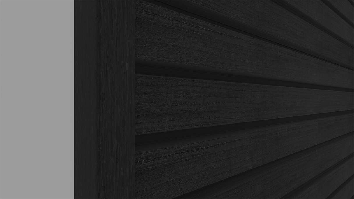 planeo LINEA Wide – WPC CoEx cladding, black, 2900 x 181 mm