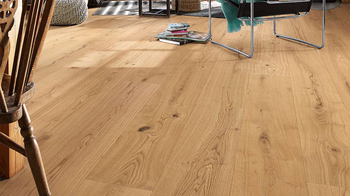 MEISTER Lindura wood flooring HD 400 - 08902 Oak authentic pure natural oiled 2200 x 270 x 11 mm (500213-2200270-08902)