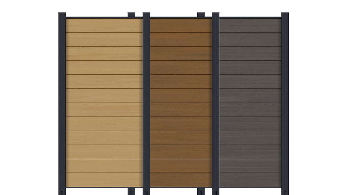 planeo INFINITY – WPC CoEx interlocking fence, vertical, 90 x 180 cm