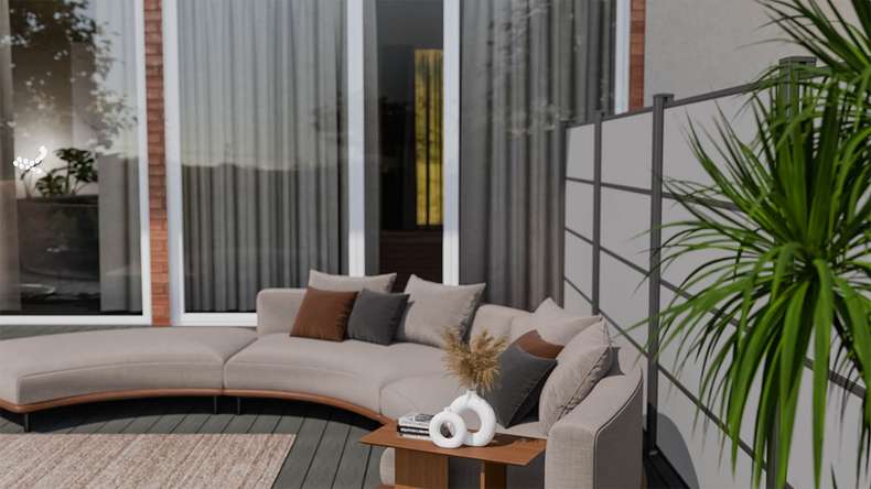 planeo Gardence Resistant - HPL plug-in fence uni grey 180 x 183 cm