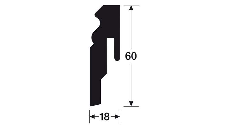 planeo skirting board Alt Berlin white 18 x 60mm