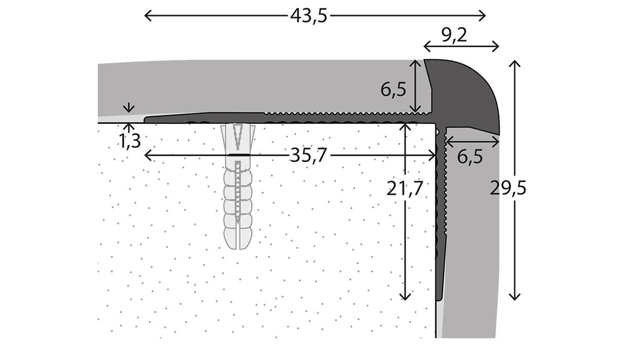 planeo stair nosing profile 981 - 250 cm