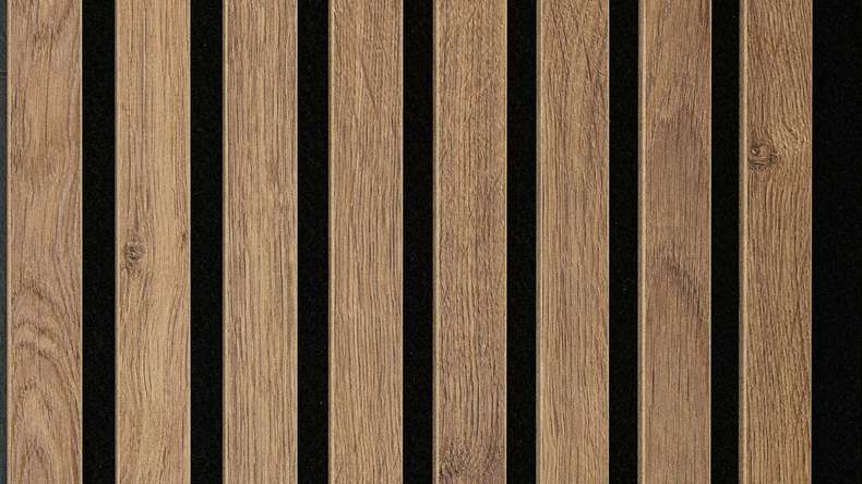planeo acoustic panels - Oak terra brown - 260 x 33 cm
