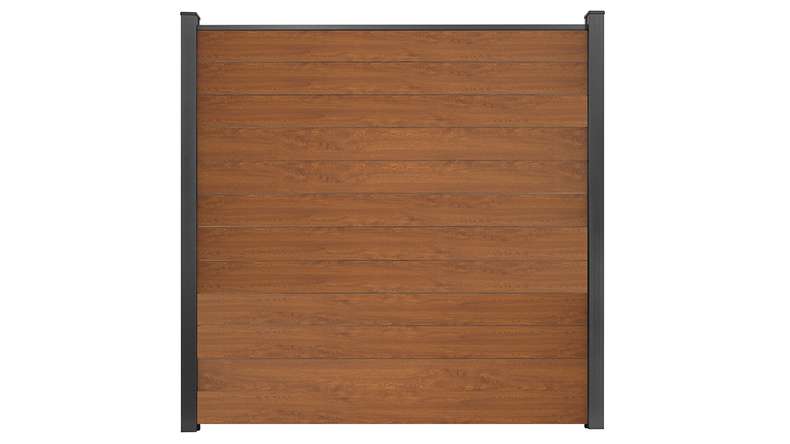 planeo Gardence Simply Small - PVC plug-in fence Golden Oak 180 x 180 cm