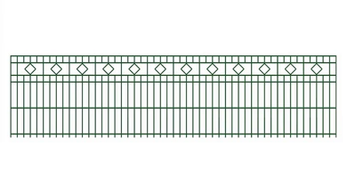 planeo double picket fence square 6/6/6 RAL 6005 moss green