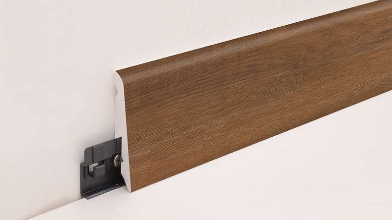 planeo skirting board SolutionX 2in1 - 2400 x 14 x 58 mm dark brown oak (SL0080)