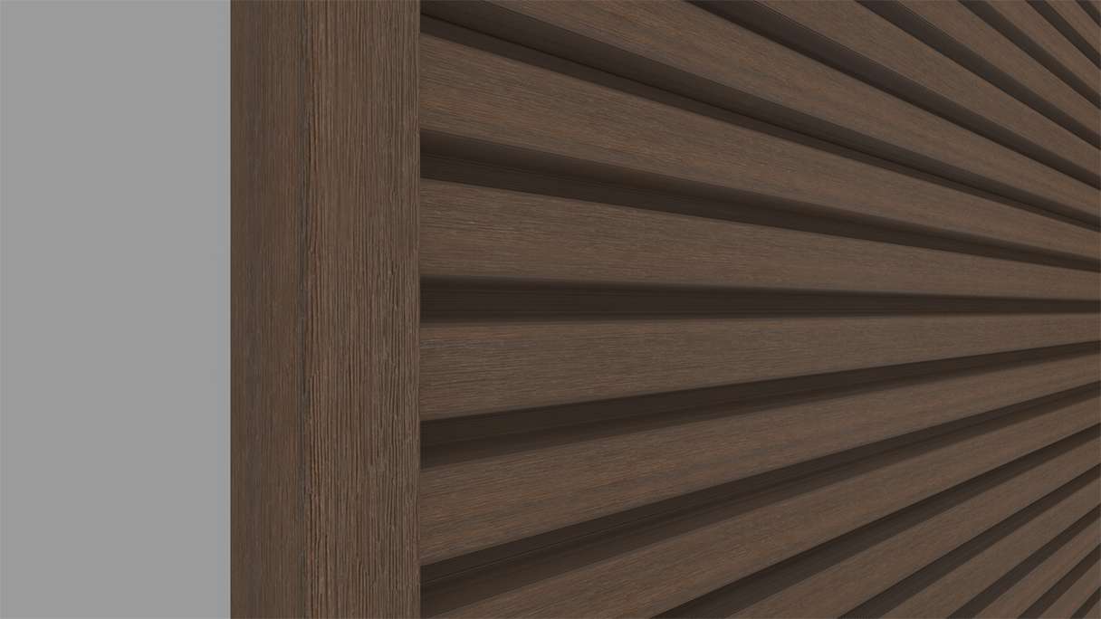 planeo LINEA Slim – WPC CoEx cladding, Ipe Brown, 2900 x 215 mm