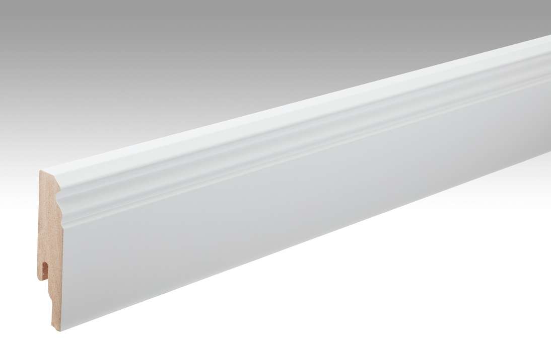 MEISTER skirting boards Uni white glossy DF 324 - 2380 x 80 x 18 mm (200001-2380-00324)