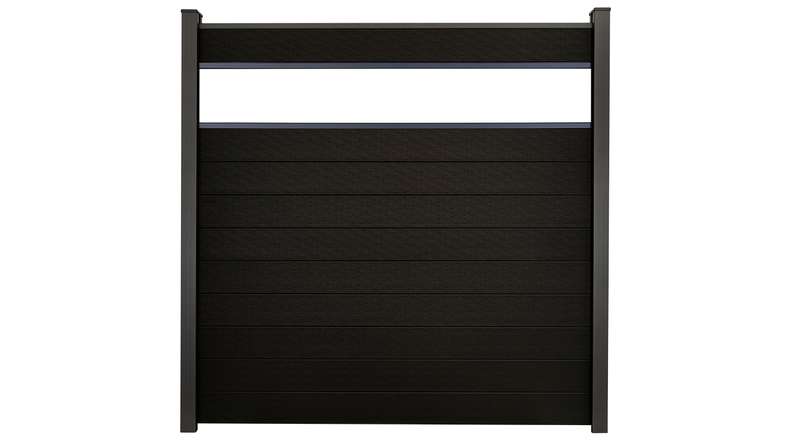 planeo Gardence Strong - BPC plug-in fence Glass Satin Black co-ex 180 x 180 cm