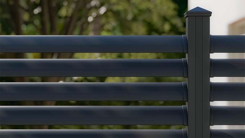planeo Gardence Metallic Ellipse - Aluminium Garden Fence Square Anthracite | DB703