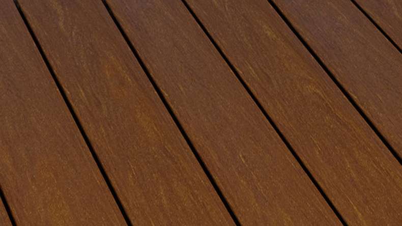 planeo WPC - decking board solid walnut embossed/fluted - 1m to 6m